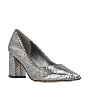 Marc Fisher Silver Textured Heels MARC FISHER LTD
Zala Block Heel Pump In Silver